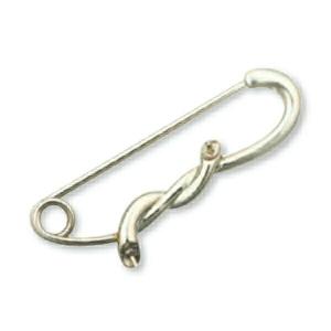 1個売り】 安全ピン PT900 プラチナ ネジ切り安全ピン 縦55.0mm 横12.0