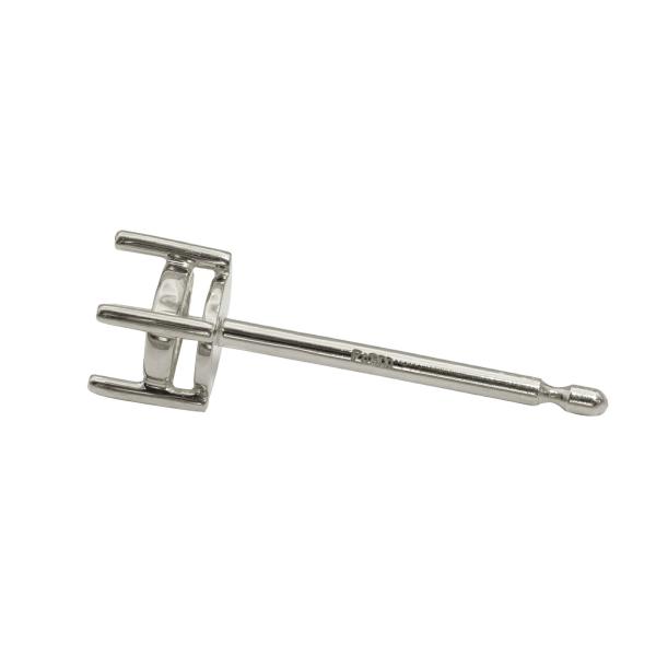 【1個売り】 ピアスパーツ PT900 プラチナ スタッドピアスパーツ 窓あき4本爪付き 2分石用 ...