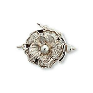 【1個売り】 留め具 14金 ホワイトゴールド パール用差し込み式クラスプ セーフティー付き 縦15.0mm 横18.0mm 真珠 ビーズ｜パーツ 貴金属