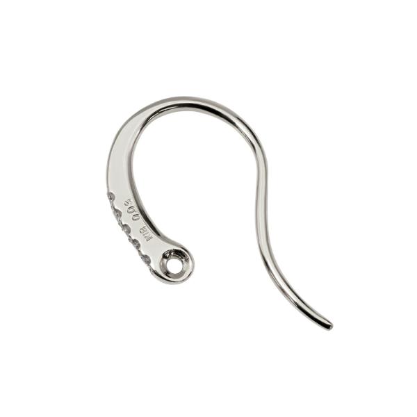 【1個売り】 ピアスパーツ 18金 ホワイトゴールド フックピアスパーツ ダイヤモンド5個付き 縦1...