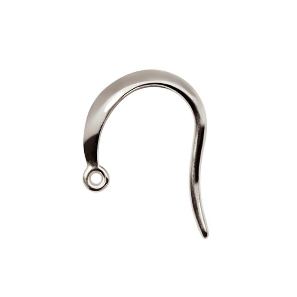 【1個売り】 ピアスパーツ 18金 ホワイトゴールド フックピアスパーツ 厚みのあるデザイン 縦12...