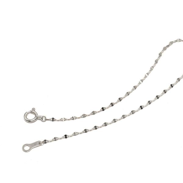 ブレスレット チェーン 10金 ホワイトゴールド ペタルチェーン 幅1.3mm｜鎖 K10WG k1...