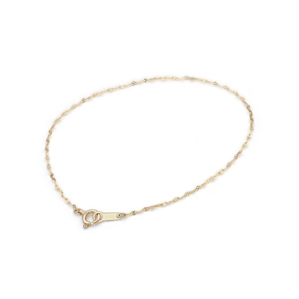 ブレスレット チェーン 10金 イエローゴールド フラワークロスチェーン 幅1.4mm｜鎖 K10Y...