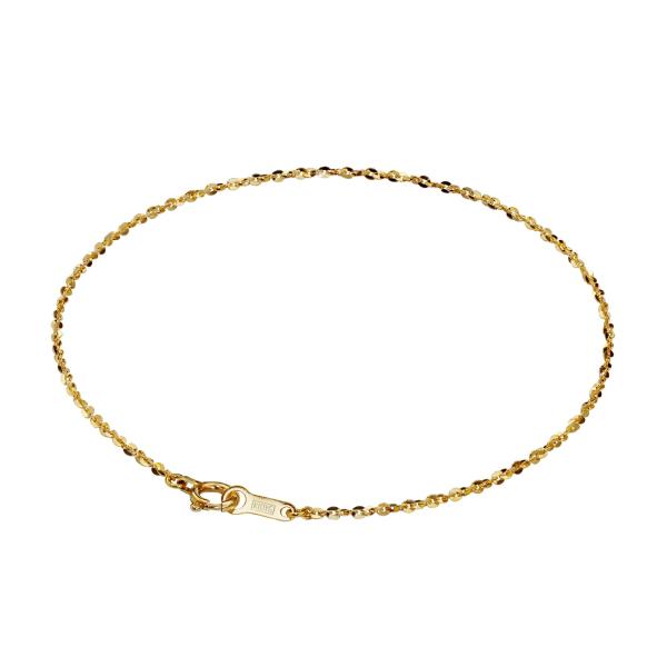 ブレスレット チェーン 10金 イエローゴールド フェイクモザイクチェーン 幅1.3mm｜鎖 K10...