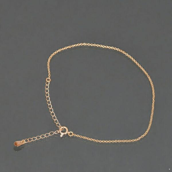 アンクレット チェーン 18金 ピンクゴールド 小豆チェーン 幅1.0mm 長さ24cm｜鎖 K18...