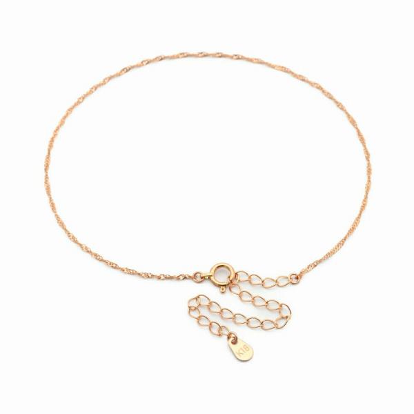 アンクレット チェーン 18金 ピンクゴールド スクリューチェーン 幅1.2mm 長さ24cm｜鎖 ...