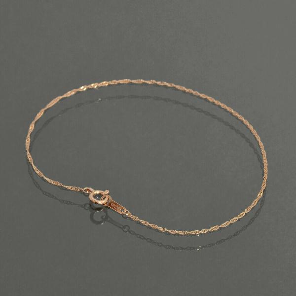 ブレスレット チェーン 18金 ピンクゴールド スクリューチェーン 幅1.0mm｜鎖 K18PG k...
