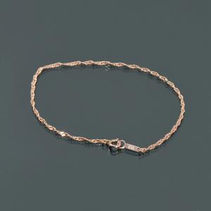 ブレスレット 18金 K18 18k 2連 スクリュー アズキ チェーン ブレス