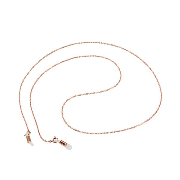 メガネチェーン 18金 ピンクゴールド 小豆チェーン（筒型） 幅1.3mm 長さ70cm 眼鏡チェー...