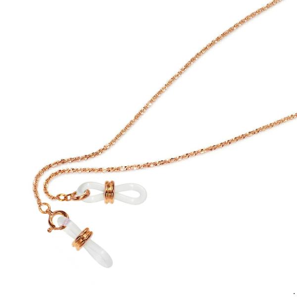 メガネチェーン 18金 ピンクゴールド ミラクルチェーン（Wドーナツ型） 幅1.3mm 長さ70cm...