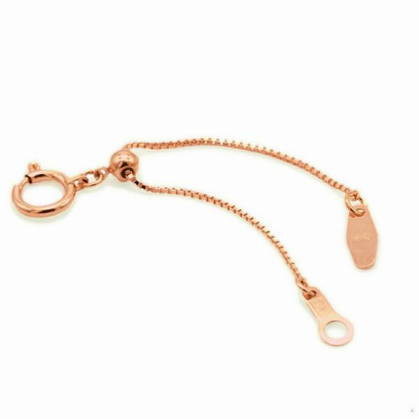 ネックレス用の延長アジャスター 18金 ピンクゴールド スライド式（スリムなひし形） 幅0.8mm｜...
