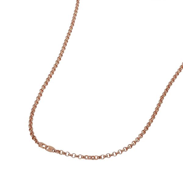 ネックレス チェーン 18金 ピンクゴールド 裏抜きロールチェーン 幅3.4mm｜鎖 K18PG k...