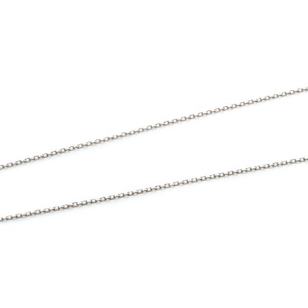 ブレスレット チェーン 18金 ホワイトゴールド グリームカット入り4面カット小豆チェーン 幅0.8...
