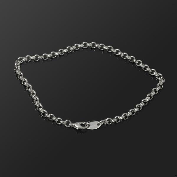 ブレスレット チェーン 18金 ホワイトゴールド ロールチェーン 幅4.2mm｜鎖 K18WG k1...