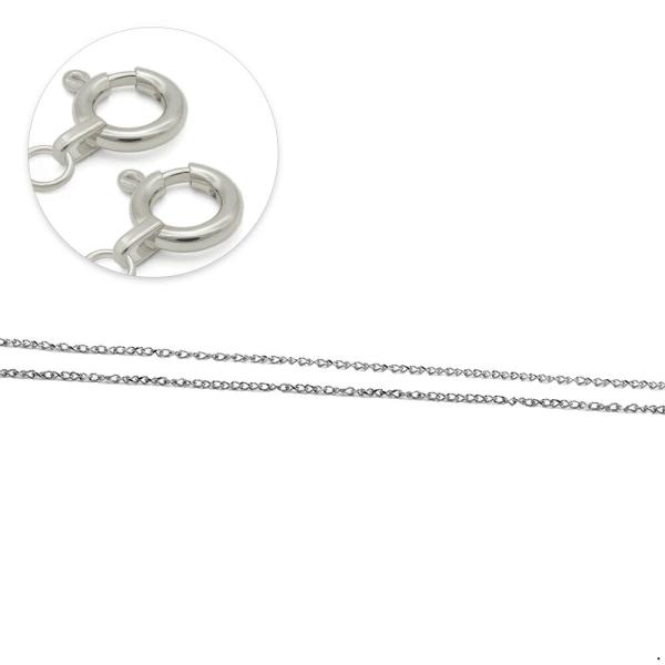 マスクチェーン 18金 ホワイトゴールド エルアールチェーン 幅0.9mm 長さ70cm｜鎖 K18...