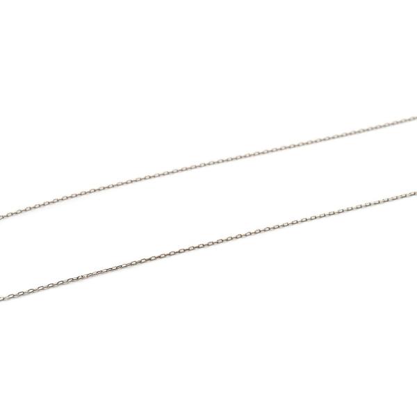 ネックレス チェーン 18金 ホワイトゴールド グリームカット入り4面カットロング小豆チェーン 幅0...