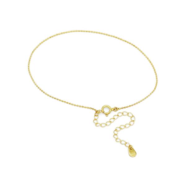 アンクレット チェーン 18金 イエローゴールド カットボールチェーン 幅0.8mm 長さ24cm｜...