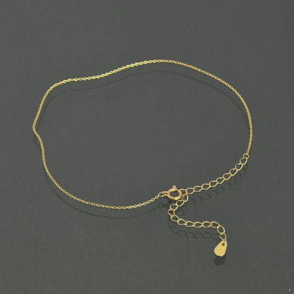 アンクレット チェーン 18金 イエローゴールド 小豆チェーン 幅0.9mm 長さ24cm｜鎖 K1...