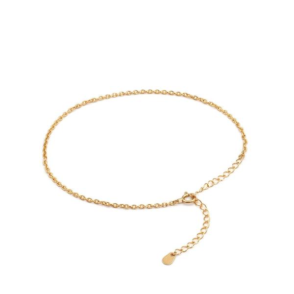 アンクレット チェーン 18金 イエローゴールド 小豆チェーン 幅1.7mm 長さ24cm｜鎖 K1...