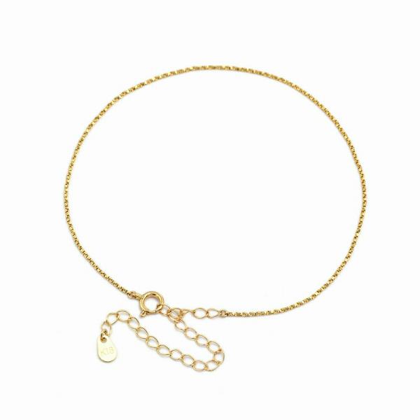 アンクレット チェーン 18金 イエローゴールド ツイストベネチアンチェーン 幅0.9mm 長さ24...