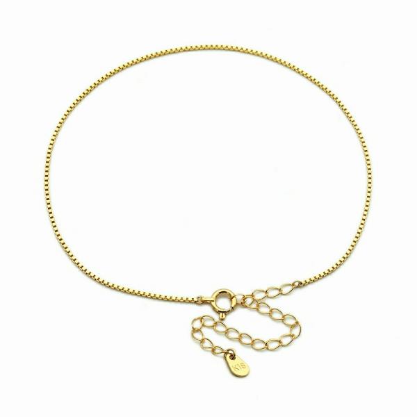 アンクレット チェーン 18金 イエローゴールド ベネチアンチェーン 幅0.85mm 長さ24cm｜...