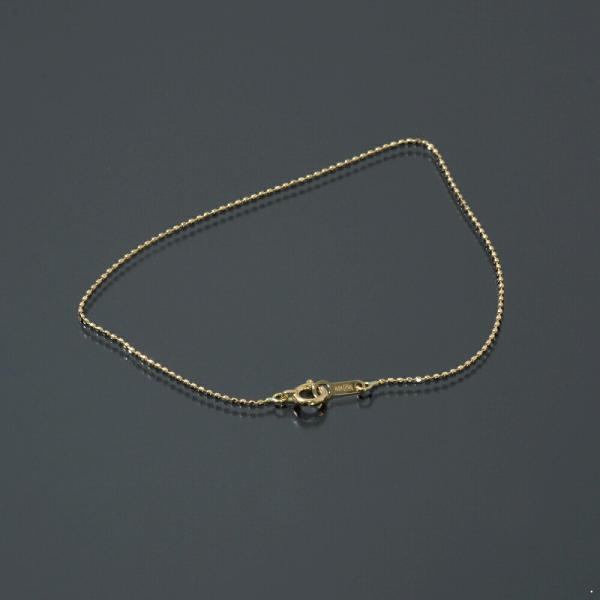 ブレスレット チェーン 18金 イエローゴールド カットボールチェーン 幅0.5mm｜鎖 K18YG...