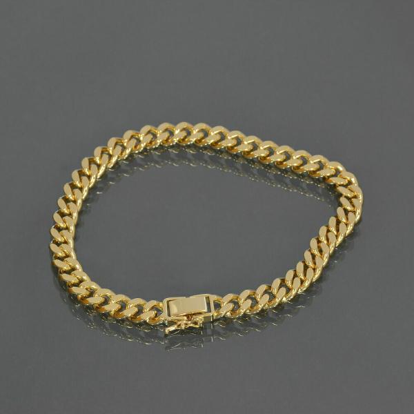 ブレスレット チェーン 18金 イエローゴールド 2面カット喜平チェーン 幅6.2mm｜鎖 K18Y...