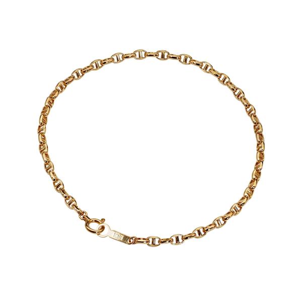 ブレスレット チェーン 18金 イエローゴールド ホーローアンカーチェーン 幅2.6mm｜鎖 K18...