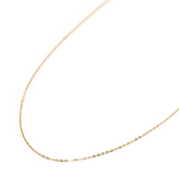 ブレスレット チェーン 18金 イエローゴールド フラットロング小豆チェーン 幅0.8mm｜鎖 K1...