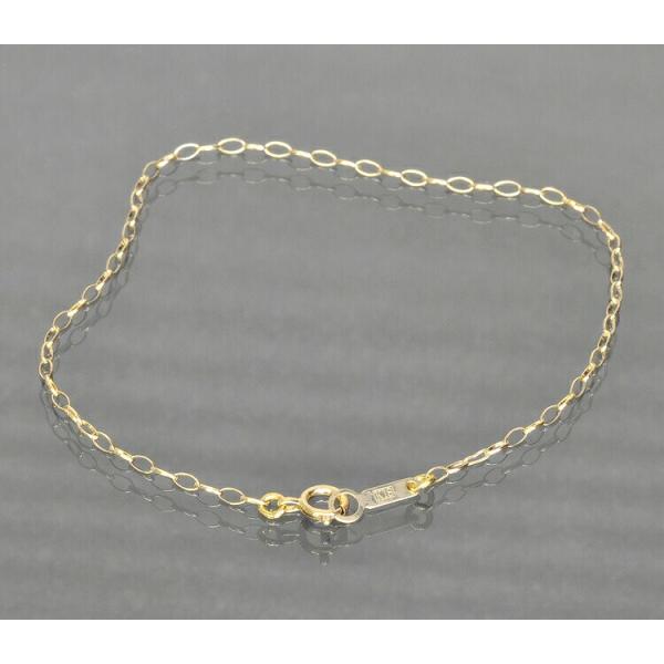 ブレスレット チェーン 18金 イエローゴールド オーバルロールチェーン 幅1.5mm｜鎖 K18Y...