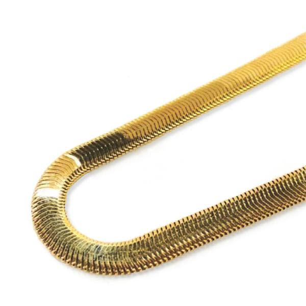 ブレスレット チェーン 18金 イエローゴールド オーバルスネークチェーン 幅4.5mm｜鎖 K18...