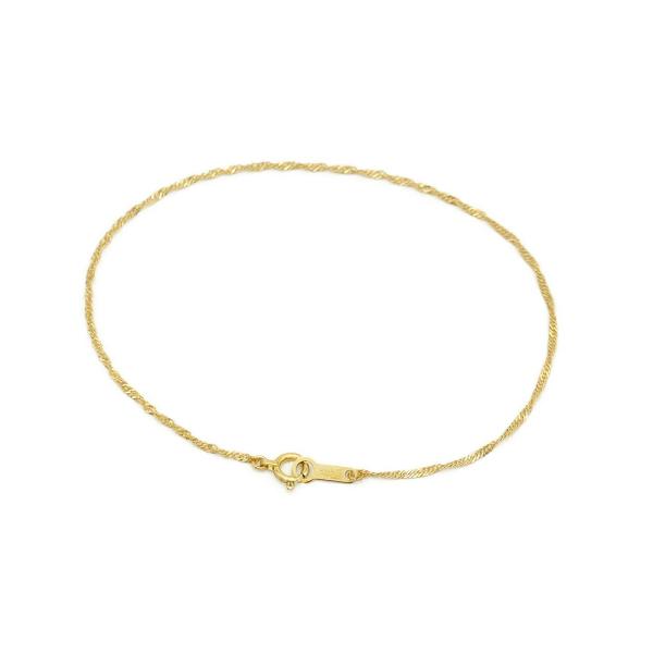 ブレスレット チェーン 18金 イエローゴールド スクリューチェーン 幅1.3mm｜鎖 K18YG ...