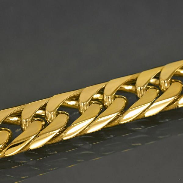 ブレスレット チェーン 18金 イエローゴールド 6面カットダブル喜平チェーン 幅4.4mm｜鎖 K...