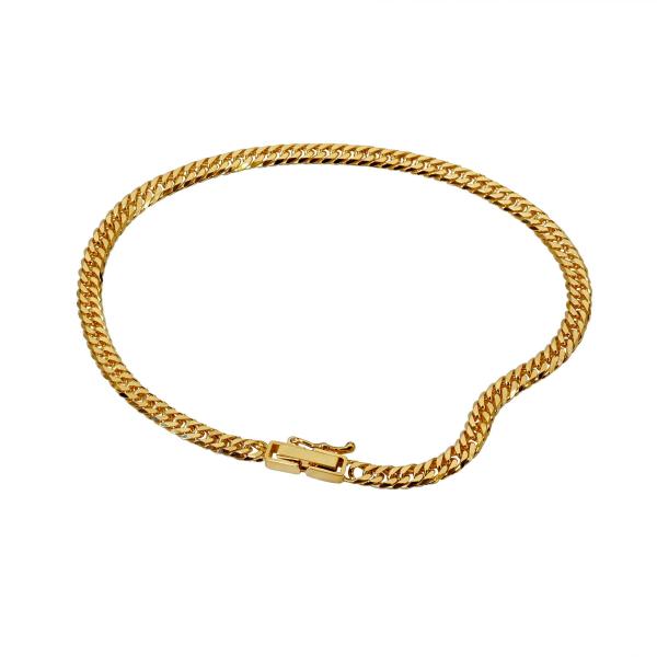 ブレスレット チェーン 18金 イエローゴールド 6面カットダブル喜平チェーン 幅3.3mm｜鎖 K...