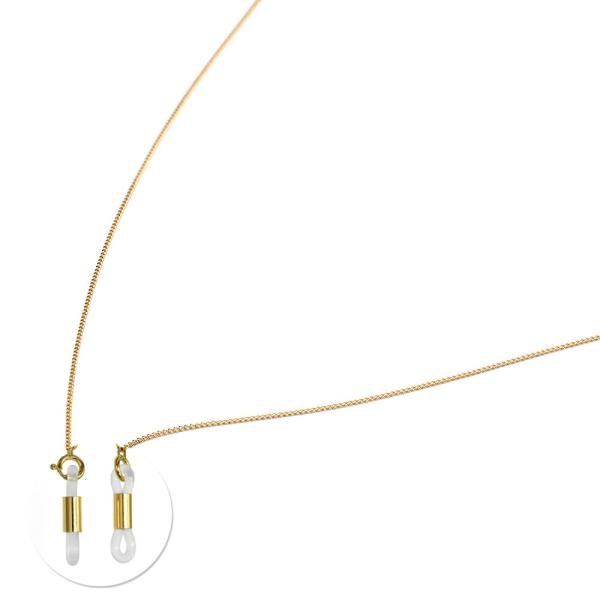 メガネチェーン 18金 イエローゴールド 2面カット喜平チェーン（筒型） 幅0.9mm 長さ70cm...