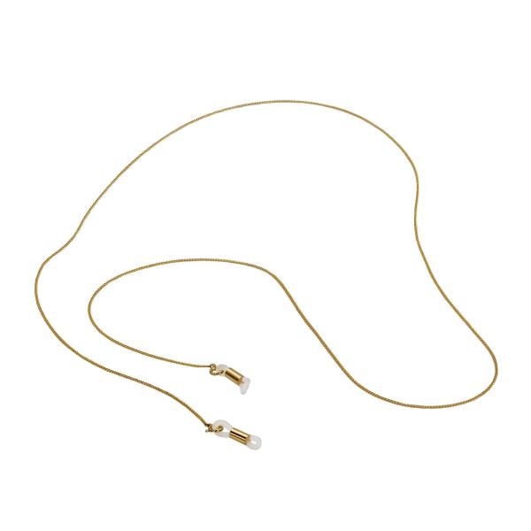 メガネチェーン 18金 イエローゴールド 2面カット喜平チェーン（筒型） 幅1.0mm 長さ70cm...