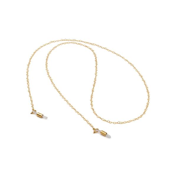 メガネチェーン 18金 イエローゴールド ハートチェーン（筒型） 幅1.9mm 長さ70cm｜鎖 K...