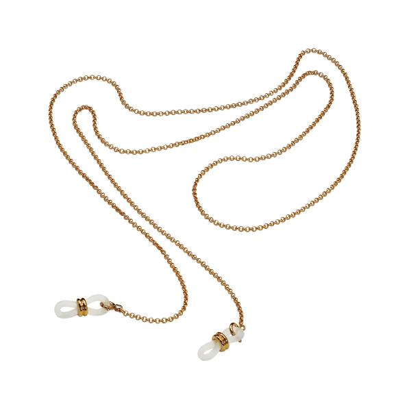 メガネチェーン 18金 イエローゴールド ロールチェーン（Wドーナツ型） 幅1.7mm 長さ70cm...