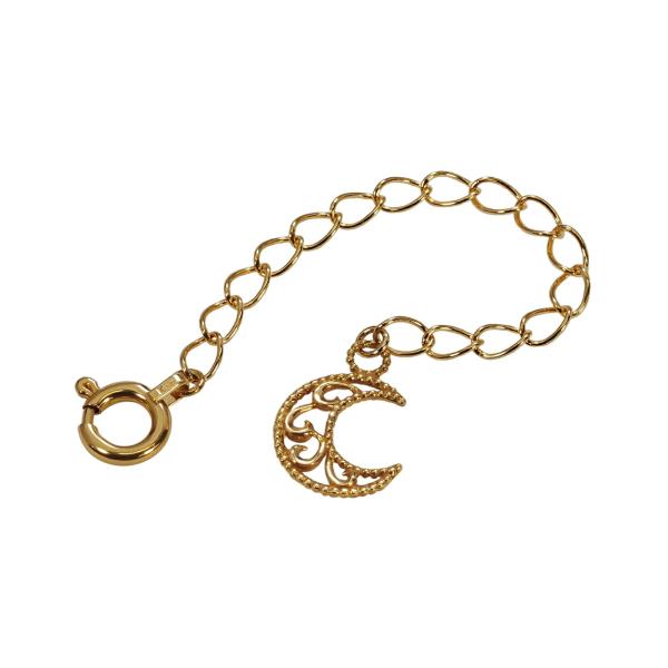 ネックレス用の延長アジャスター 18金 イエローゴールド 荒喜平（三日月型/透かし） 幅2.1mm｜...