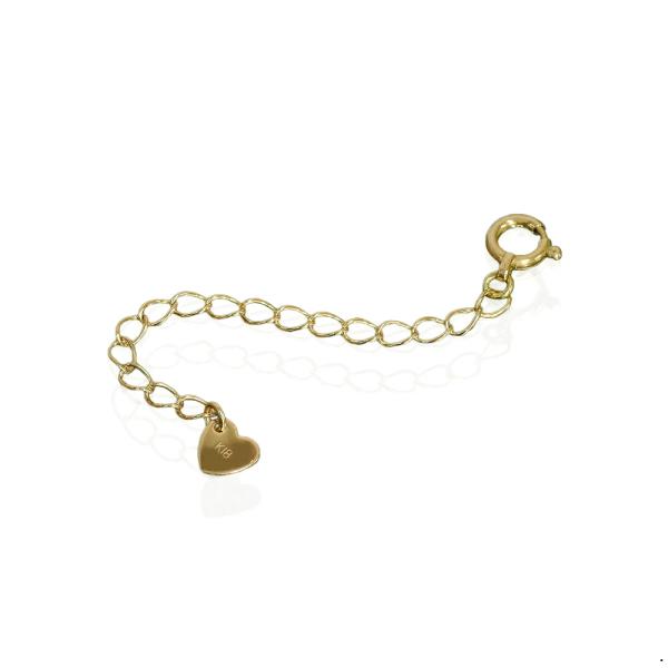 ネックレス用の延長アジャスター 18金 イエローゴールド 荒喜平（ハート） 幅2.1mm｜鎖 K18...