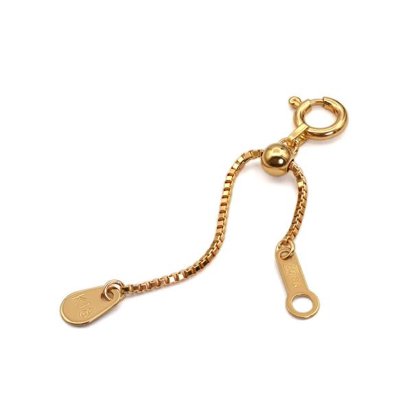 ネックレス用の延長アジャスター 18金 イエローゴールド スライド式（ドロップ） 幅0.8mm｜鎖 ...