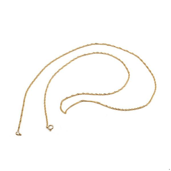 マスクチェーン 18金 イエローゴールド スクリューチェーン 幅1.6mm 長さ70cm｜鎖 K18...