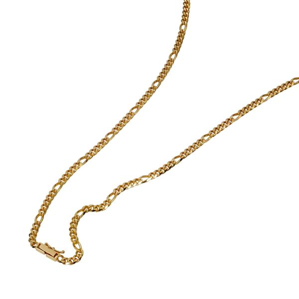 ネックレス チェーン 18金 イエローゴールド 4面カットフィガロ（5対1）チェーン 幅3.4mm｜...