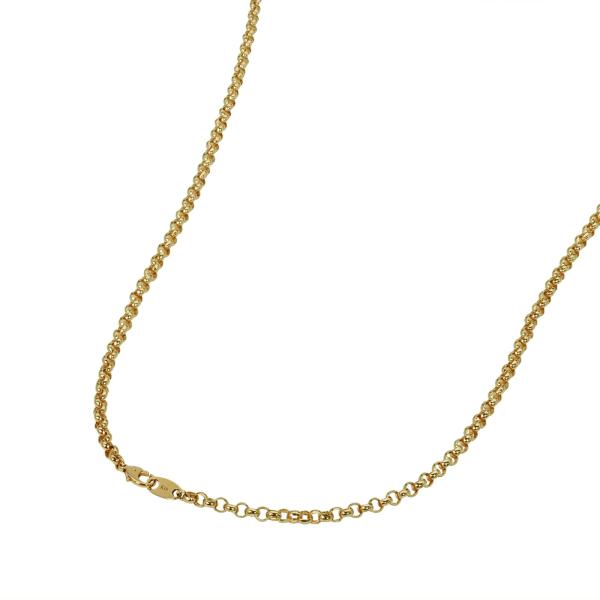 ネックレス チェーン 18金 イエローゴールド 裏抜きロールチェーン 幅3.4mm｜鎖 K18YG ...