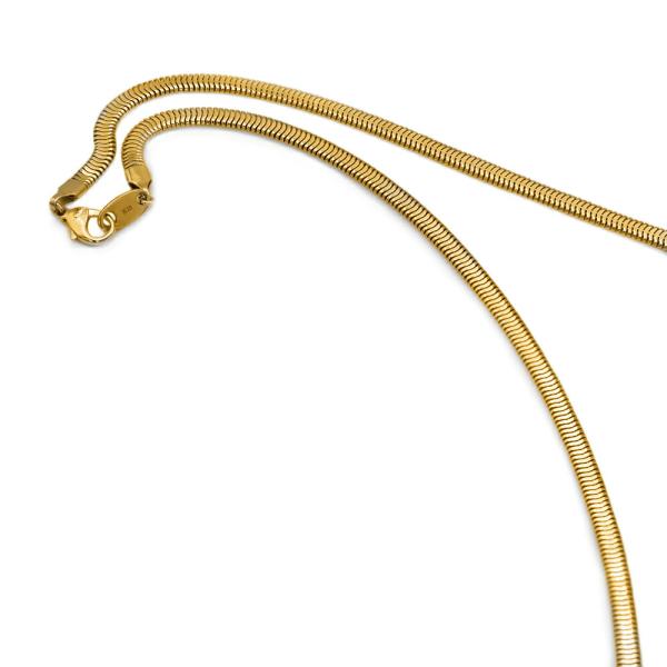 ネックレス チェーン 18金 イエローゴールド オーバルスネークチェーン 幅3.5mm｜鎖 K18Y...