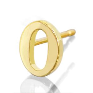 【バラ売り/1個】 ピアス 18金 イエローゴールド O イニシャルのピアス アルファベット 文字｜K18YG 18k レディース メンズ｜rubby