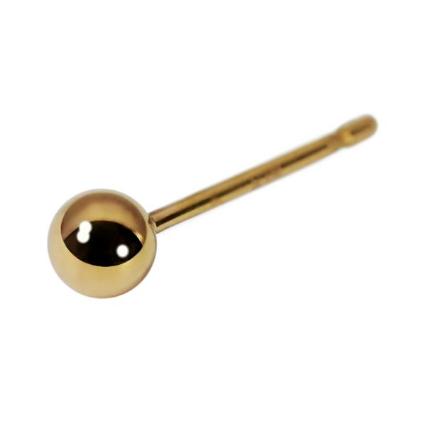 【バラ売り/1個】 ピアス 18金 イエローゴールド シャカ玉ボールピアス 直径3.0mm｜K18Y...