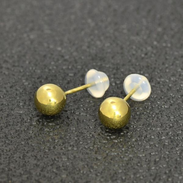 【バラ売り/1個】 ピアス 18金 イエローゴールド シャカ玉ボールピアス 直径6.0mm｜K18Y...