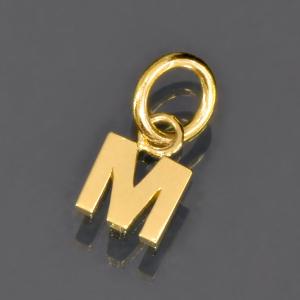 ペンダントトップ 18金 イエローゴールド R イニシャルのペンダント M
