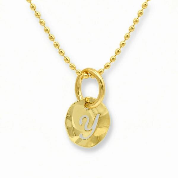 ペンダントトップ 18金 イエローゴールド Y ラウンド型イニシャルのペンダント ペンダントヘッドの...